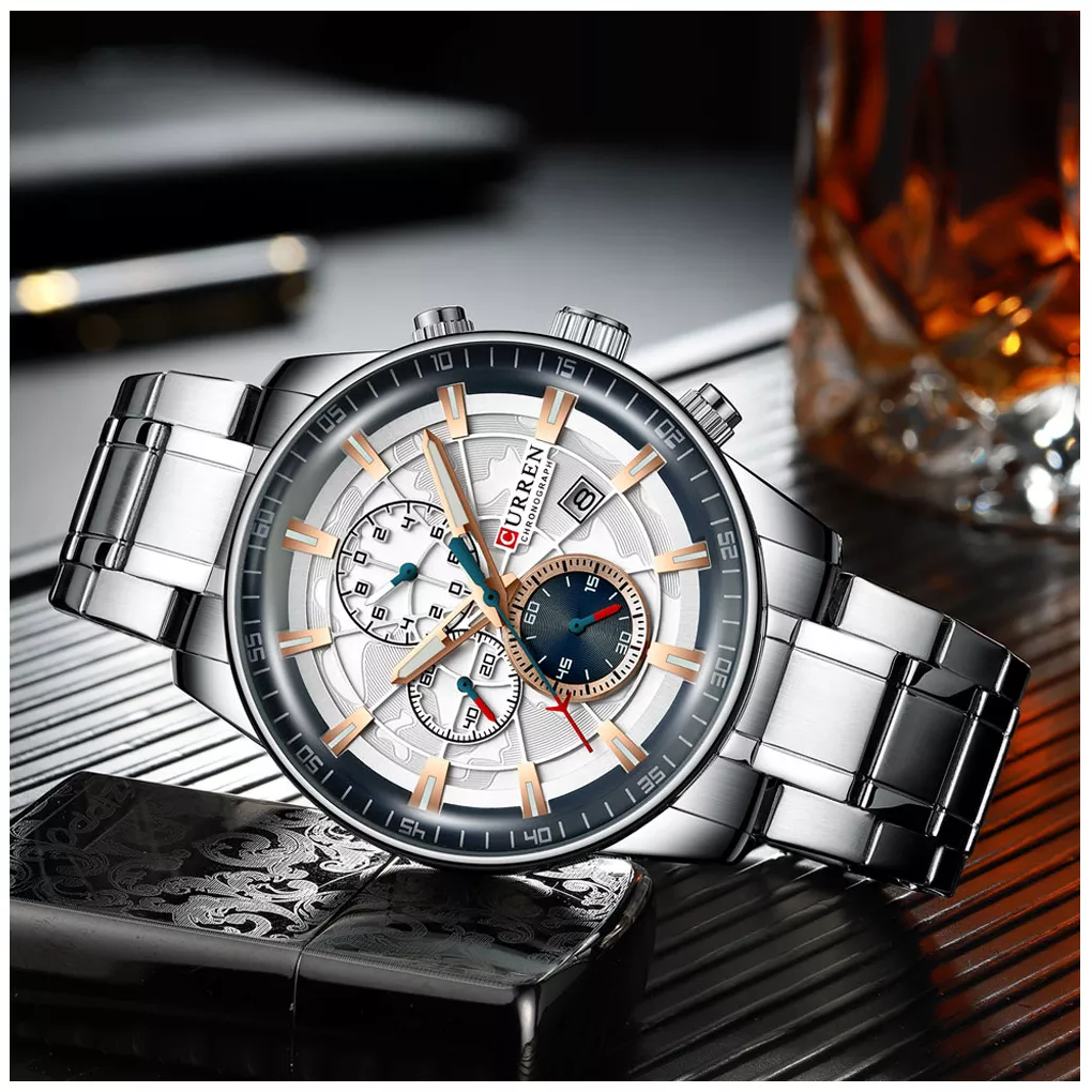 Reloj curren plateado online